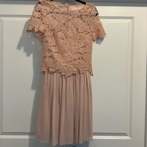 NWOT Reiss Blush Lace shirt Sleeve A-line Dress Size 4